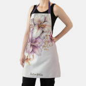 Boho Pink Blume Wasserfarben Elegant Stilvoll Schürze (InSitu)