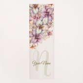 Boho Pink Blume Wasserfarben Elegant Stilvoll Yogamatte (Vorderseite)