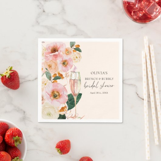 Boho Pink Blumenbrunch & Brautdusche Serviette (Beispiel)