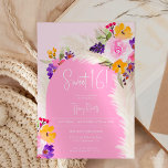 Boho pink Blumenpampas Wüstenbogen Sweet 16 Einladung<br><div class="desc">Hübscher botanischer Boho pastellrosa Erdton und Rosa,  gelb lila florale Wasserfarbe und Pampas Gras Sweet 16 Geburtstagsfeier Einladung mit Pampas Aquarell,  Bogen geformt mit Beige und mit bunten Garten Blume.</div>