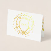 Boho Pink Blush Rose Gold Antler Wedding Real Gold Folienkarte (Vorderseite)