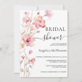 BOHO PINK BLUSH WATERCOLOR BLUME BRAUTPARTY EINLADUNG