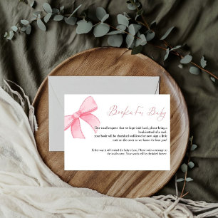 Boho Pink Bow Buch für Babyanfrage Karte