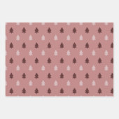 Boho Pink Brown Weihnachtsbaumen Urlaub Geschenkpapier Set (Vorderseite 2)