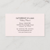 Boho Pink Burgund Rose Floral Visitenkarte (Rückseite)