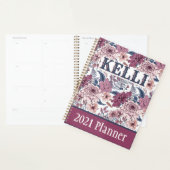 Boho Pink Burgundy Floral und Blue Botanicals Planer (Anzeige)