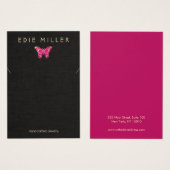 Boho Pink Butterfly Necklace Bracelet Display Card (Vorne & Hinten)