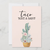 Boho Pink Cactus Taco Bout Eine Babydusche Einladung (Rückseite)