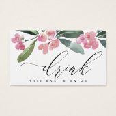 BOHO PINK CHRIST THORN BLOOM WEDING GETRÄNKTICKET (Vorderseite)