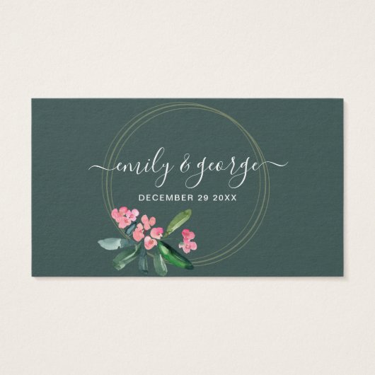 BOHO PINK CHRIST THORN BLOOM WEDING GETRÄNKTICKET (Rückseite)