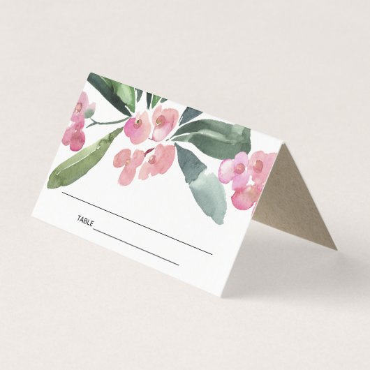 BOHO PINK CHRIST THORN BLOOM WEDING PLATZKARTE (Vorderseite)