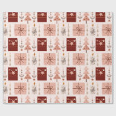 Boho Pink Christmas Geschenkpapier (Flach)
