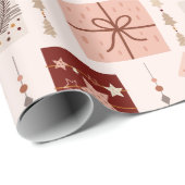 Boho Pink Christmas Geschenkpapier (Rolleneckpunkt)