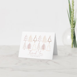 Boho Pink Christmas Trees Baby Shower Dankeskarte