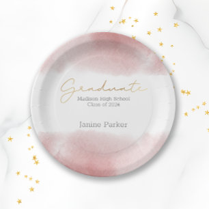 Boho Pink Class Year Graduation Party Pappteller