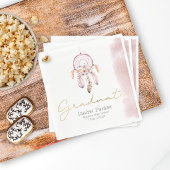Boho Pink Class Year Graduation Party Serviette