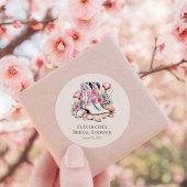 Boho Pink Cowgirl Cowgirl Boots Brautparty Runder Aufkleber