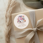 Boho Pink Cowgirl Cowgirl Boots Brautparty Runder Aufkleber