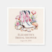 Boho Pink Cowgirl Cowgirl Boots Brautparty Serviette (Vorderseite)