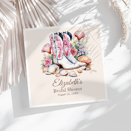 Boho Pink Cowgirl Cowgirl Boots Brautparty Serviette