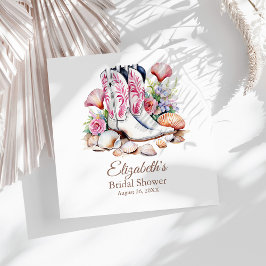 Boho Pink Cowgirl Cowgirl Boots Brautparty Serviette