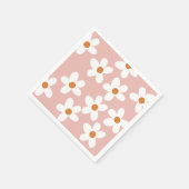 Boho Pink Daisy Birthday Serviette (Ecke)