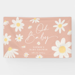 Boho Pink Daisy Blume Baby Showbanner Banner
