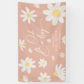 Boho Pink Daisy Blume Baby Showbanner Banner (Vertikal)