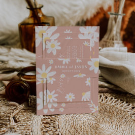 Boho Pink Daisy Blume Einladung Bauchband Einladungsbanderole