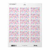 Boho Pink Daisy Blume Pattern Adressaufkleber (Vorne)