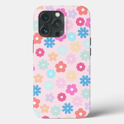 Boho Pink Daisy Blume Pattern Case-Mate iPhone Hülle (Rückseite)
