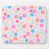 Boho Pink Daisy Blume Pattern Mousepad (Vorne)