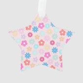 Boho Pink Daisy Blume Pattern Ornament (Rückseite)