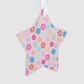 Boho Pink Daisy Blume Pattern Ornament (Vorderseite)