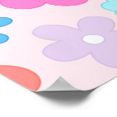 Boho Pink Daisy Blume Pattern Poster (Ecke)