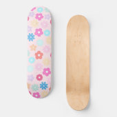Boho Pink Daisy Blume Pattern Skateboard (Vorderseite)