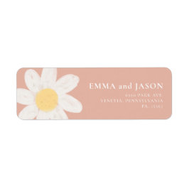 Boho Pink Daisy Floral Return Address Label