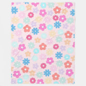 Boho Pink Daisy Flowers Pattern Fleecedecke (Vorderseite)