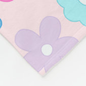 Boho Pink Daisy Flowers Pattern Fleecedecke (Ecke)