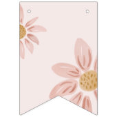 Boho Pink Daisy Happy Birthday Foto Milestone Wimpelkette (Erste Fahne)