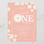 Boho Pink Daisy ist nicht die vollkommene Handgeze Einladung (Vorne/Hinten)