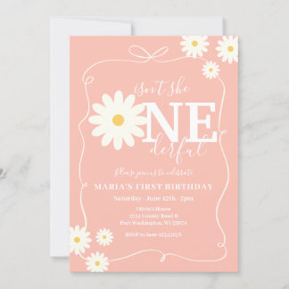 Boho Pink Daisy ist nicht die vollkommene Handgeze Einladung