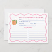 Boho Pink Doodle Citrus Brautparty Rezept Karte (Vorderseite)