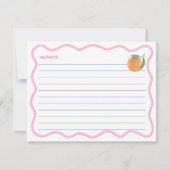 Boho Pink Doodle Citrus Brautparty Rezept Karte (Rückseite)