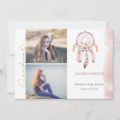 Boho Pink Dream Catcher Fügen Sie Ihre Fotos Absch Ankündigung (Vorderseite)