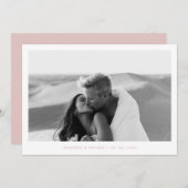 Boho Pink Einfaches Foto QR Code Hochzeit Dankeskarte (Vorne/Hinten)