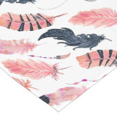 Boho Pink Feathers Kurzer Tischläufer (Ecke)
