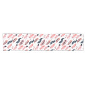 Boho Pink Feathers Kurzer Tischläufer (Horizontal)