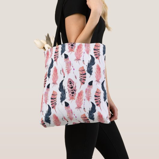 Boho Pink Feathers Tasche (Von Nahem)