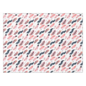 Boho Pink Feathers Tischdecke (Vorderseite (Horizontal))